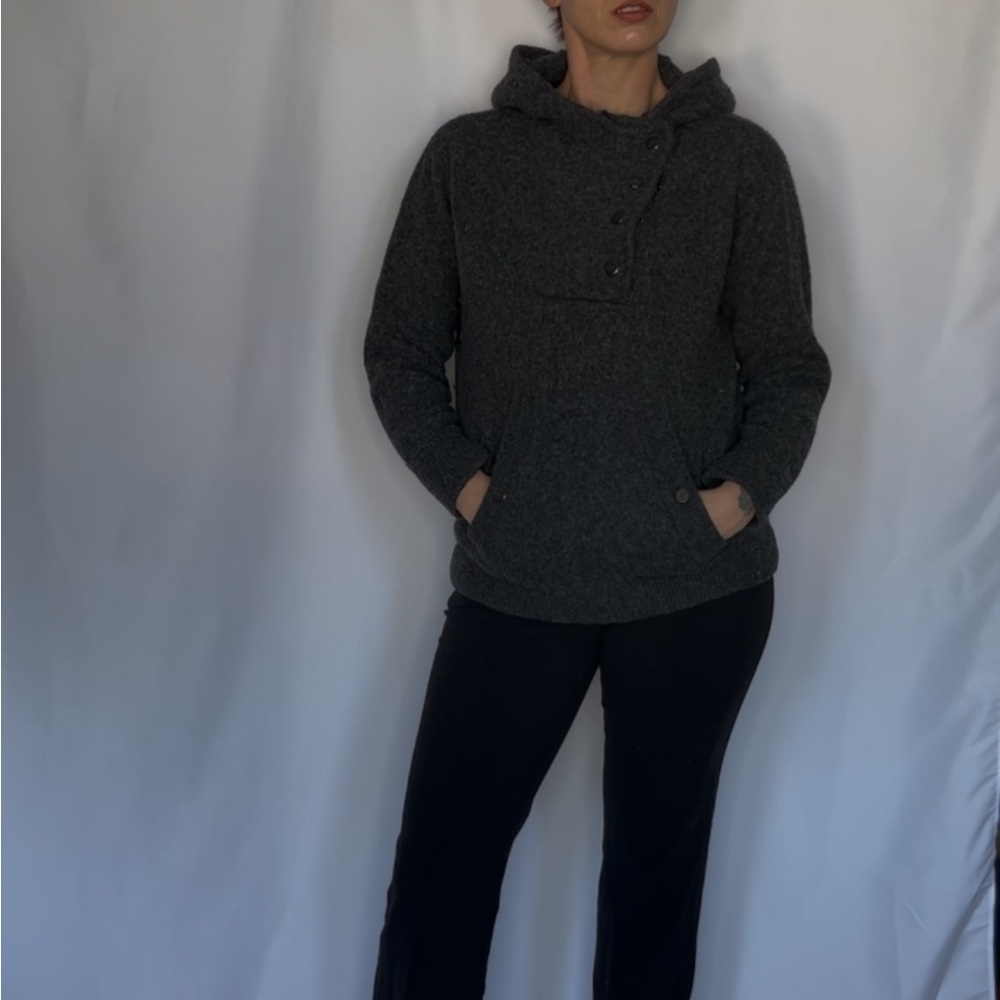 Ralph Lauren Dark Gray Wool Hoodie Sweater